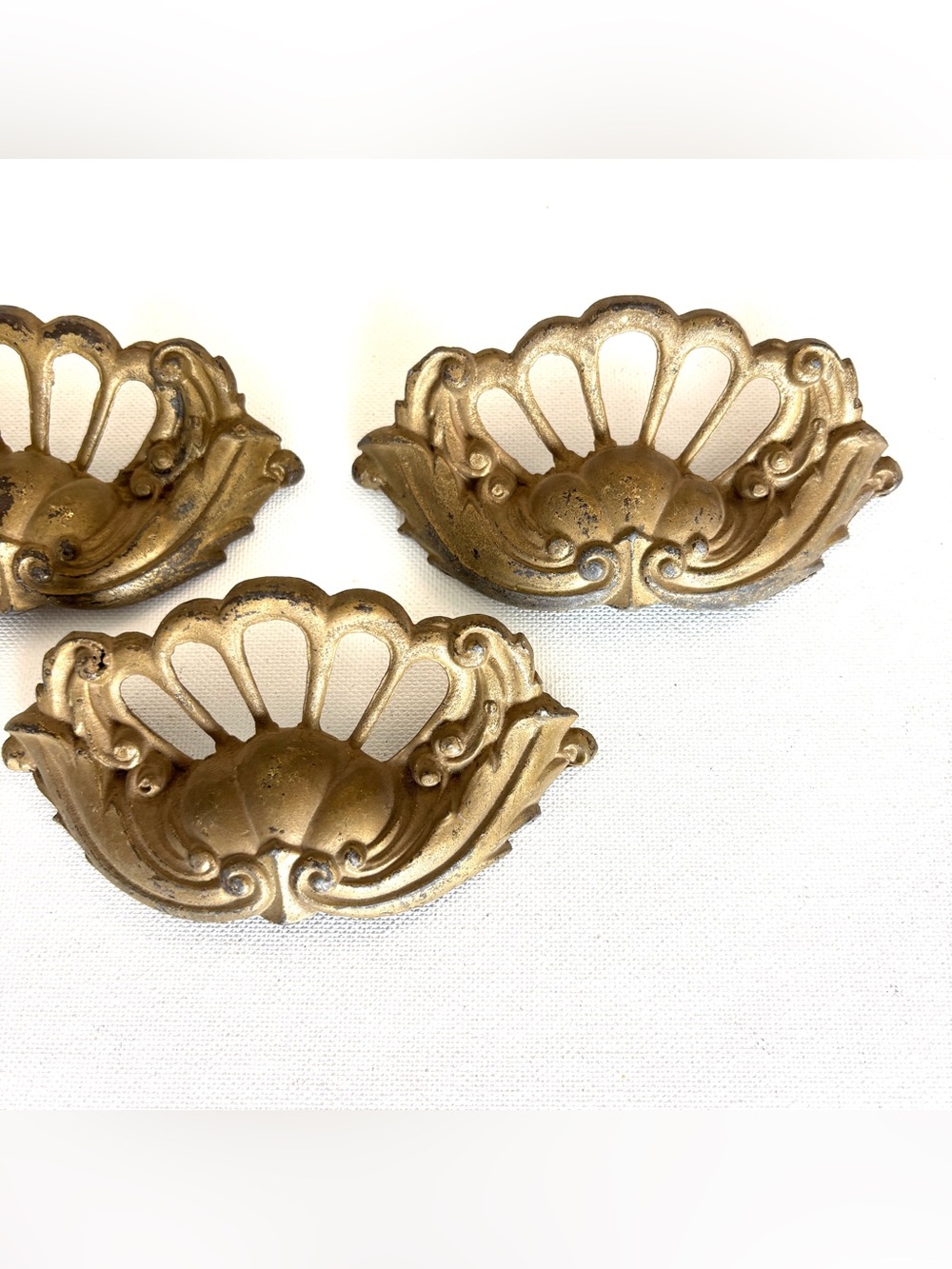 3 door drawer pulls handles hardware antique ornate 1800's Victorian furniture